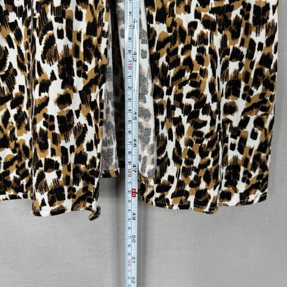 Banana Republic Womens Dress Small Tall Brown Cheetah Midi Flutter Slip Y2K 90s - Picture 5 of 12